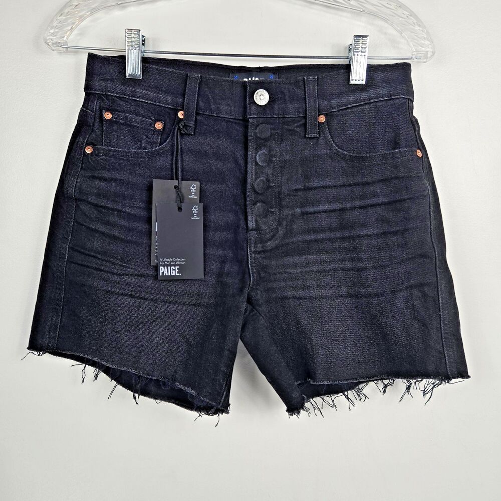 Paige Women's Size 24 Black Cut‎ Off Style Button Fly Shorts NWT
